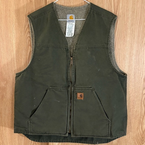 Canvas Vest Olive Green Carhartt Vest CARHARTT Vintage V13 MOS